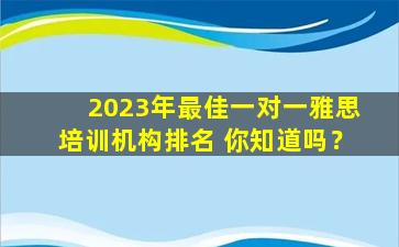 2023年最佳一对一雅思培训机构排名 你知道吗？